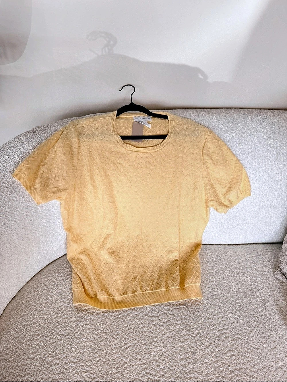 Alfred Dunner Vintage Yellow Short Sleeve Top Size XL